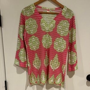 Vibrant Pink and Green Women's Tunic